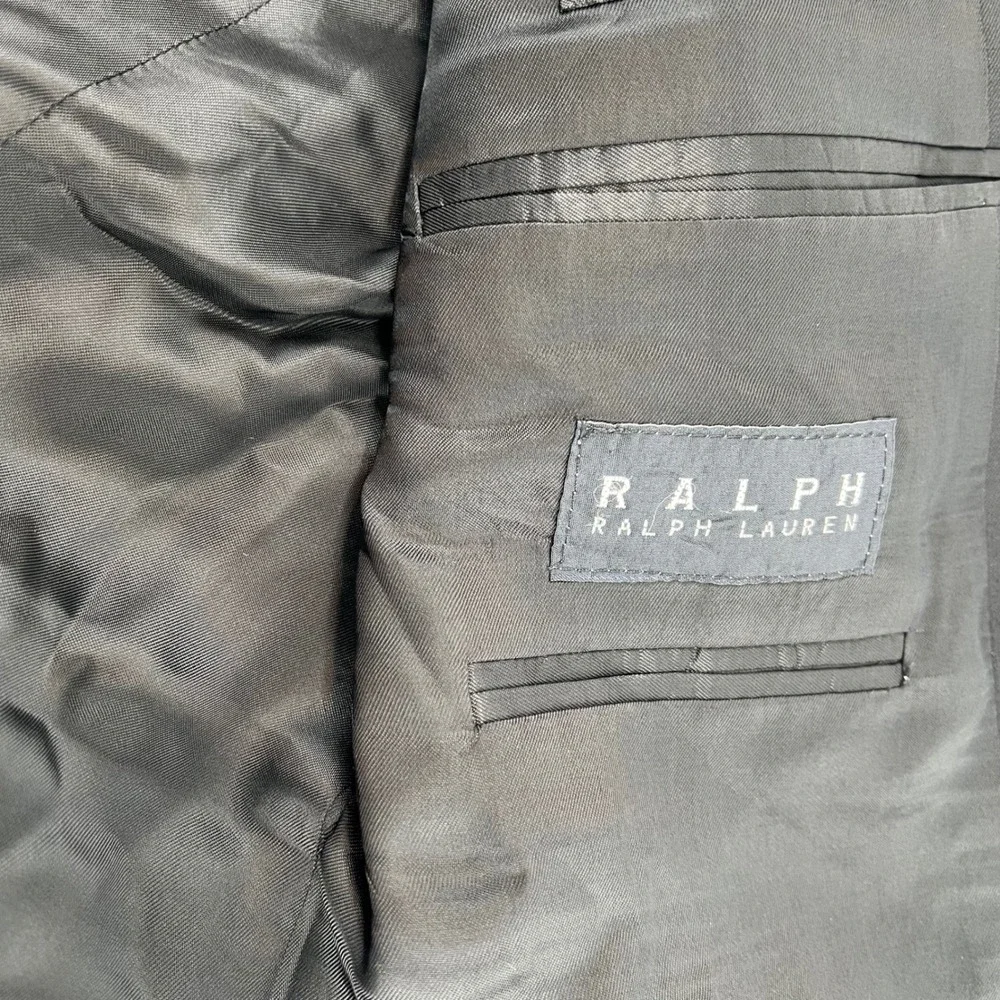 Vintage Ralph Ralph Lauren Mens‎ 44R Black Blazer Sport Coat Wool Made in Canada